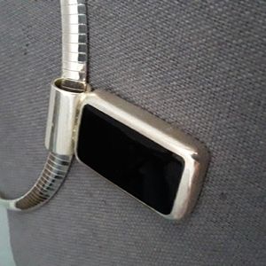 Vtg 80's .925 Sterling Silver & Onyx Enhancer/Slide